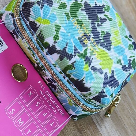 🩵NWT Isaac Mizrahi Watercolor Floral Compact Pill Organizer & Pouch - Picture 5 of 12